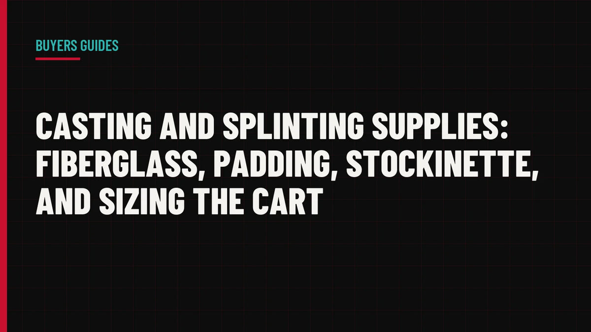 Casting and Splinting Supplies: Fiberglass, Padding, Stockinette, and Sizing the Cart