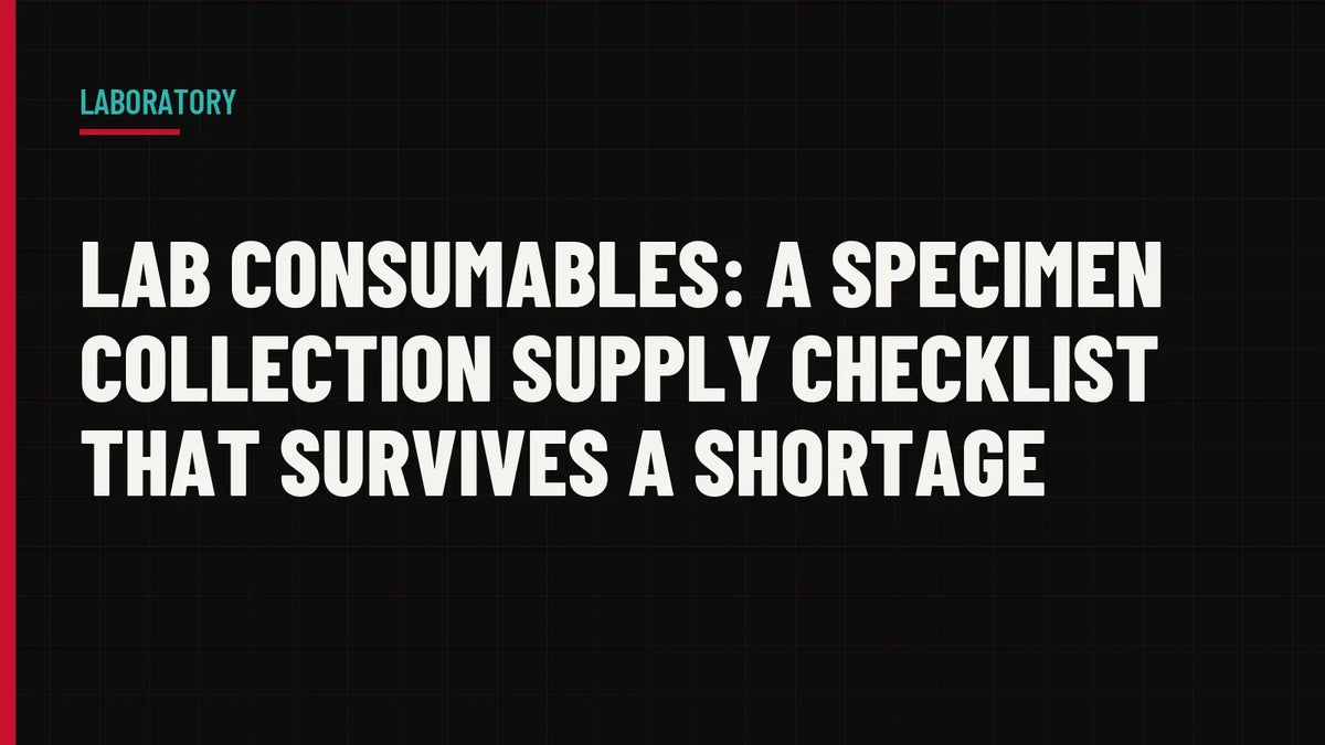 Lab Consumables: A Specimen Collection Supply Checklist That Survives a Shortage