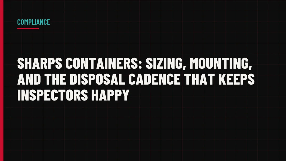 Sharps Containers: Sizing, Mounting, and the Disposal Cadence That Keeps Inspectors Happy