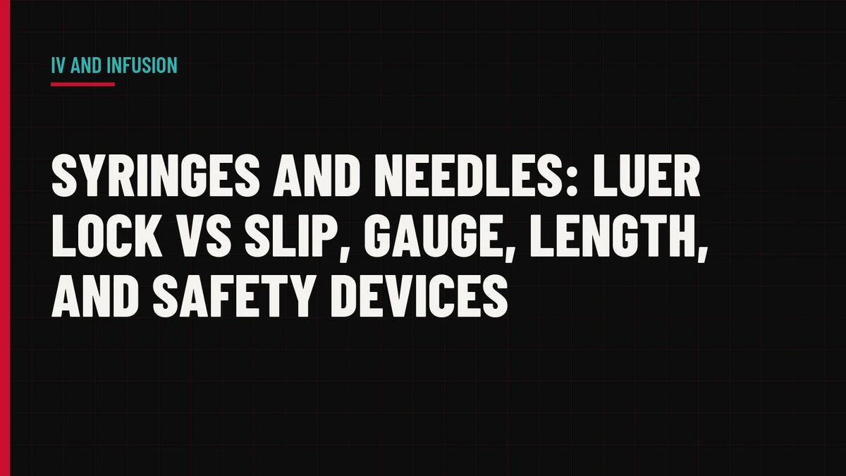 Syringes and Needles: Luer Lock vs Slip, Gauge, Length, and Safety Devices