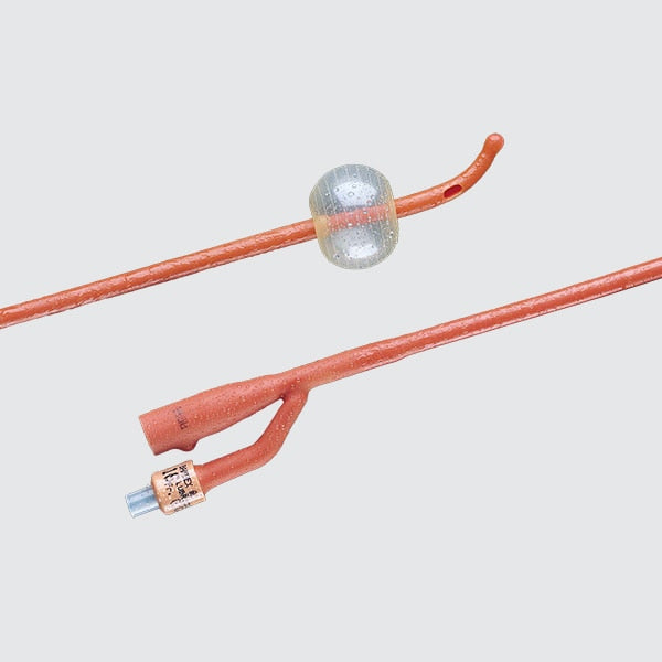 Bard Medical 0102SI16 Bard Bardex® I.c. Infection Control Foley Catheters, 2-Way, Specialty, Tiemann Model, Medium Olive Coude Tip, Single Eye, Red Latex, 16FR, 5cc, 12/cs