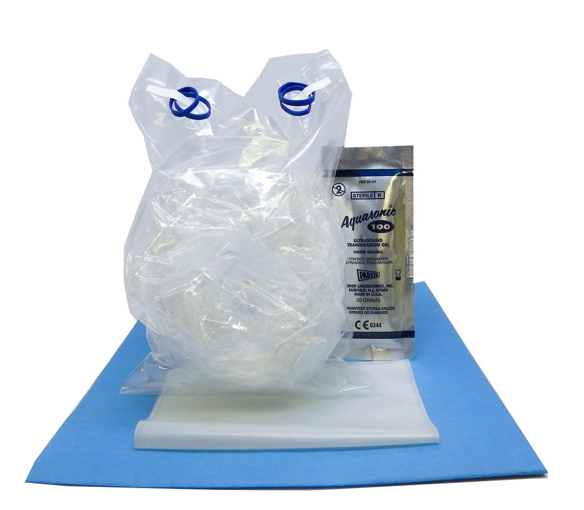 Aspen Surgical 1-519-1930 Protek Accordion-folded Probe Cover Kit: Accordion-Folded Surgical Probe Cover Kit, 6-3" x 96", (4) Bands, Boot, Sterile Gel, 12/bx