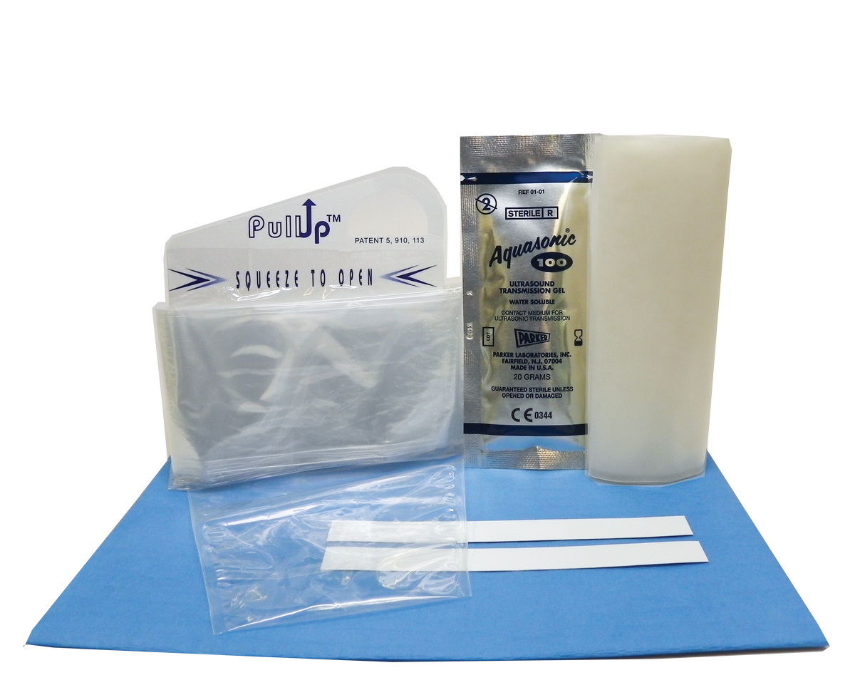 Aspen Surgical 1-519-1938 Protek Pullup Surgical Probe Cover Kits: Surgical PullUp Probe Cover Kit, 5"-3" x 96", Polyethylene, Boot, Sterile Gel, (2) Tapes, 24/bx