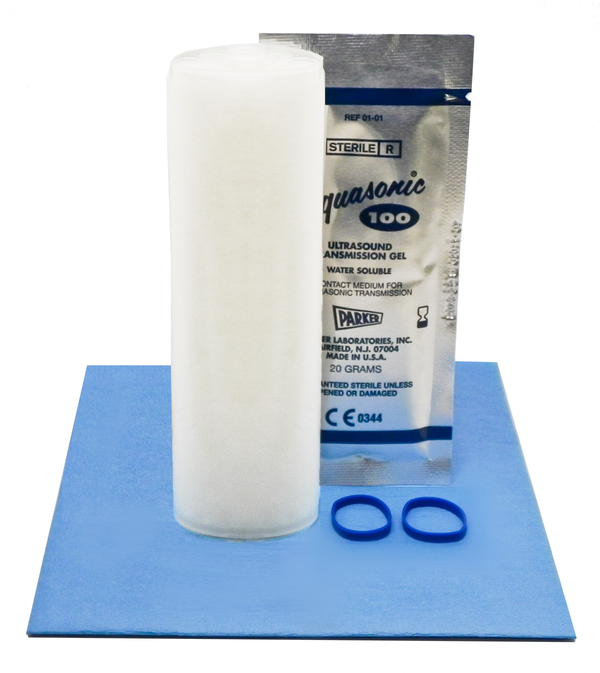 Aspen Surgical 1-519-2220 Protek Tapered Endocavity Probe Covers, 5"-2" x 24", Sterile Gel, (2) Bands, Sterile, 24/bx