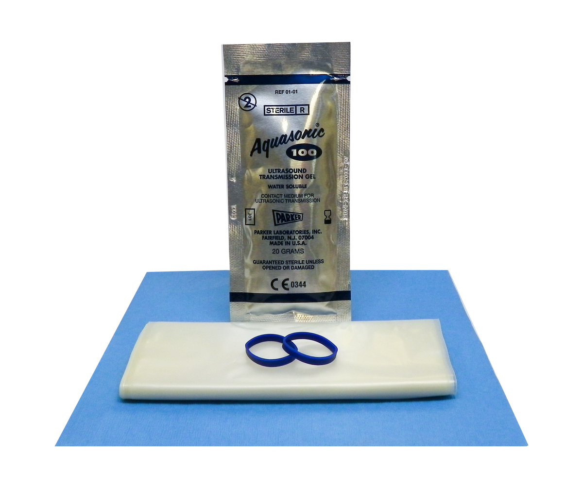 Aspen Surgical 1-519-2236 Protek™ Gerneral Purpose Probe Cover Kits: General Purpose Probe Cover, Flat Folded, 3.5" x 36", Sterile Gel, (2) Bands, 1/pouch, 24 pouch/bx