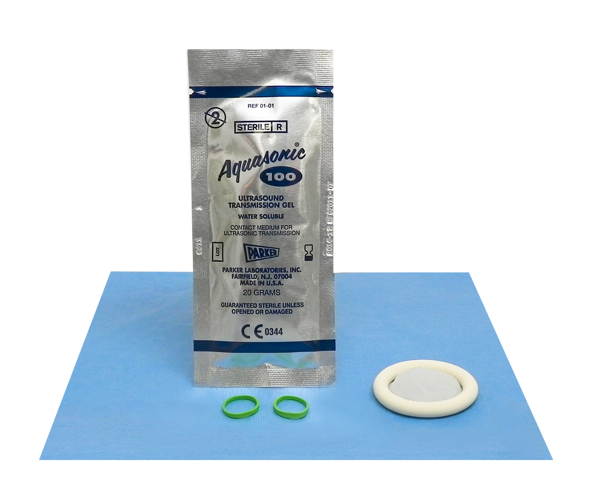 Aspen Surgical 1-519-3249 Protek Endocavity Probe Cover, 3.5cm x 20cm, Sterile Gel, (2) Bands, Latex, Sterile, 40/bx