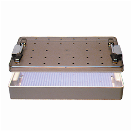 Aspen Surgical 1-7100 Riley™ Container, Single Level Base, Lid & Mat, 5.65" x 7.25" x 1.2"
