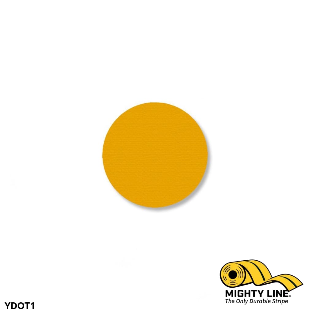 Mighty Line 1 in YELLOW Solid DOT, Pack of 200, Floor Marking