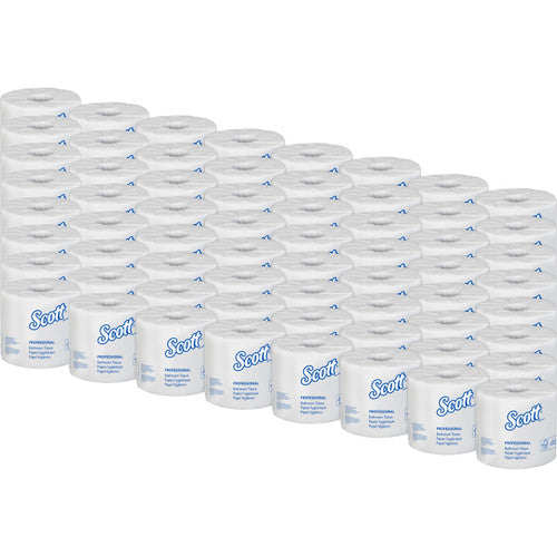 Scott 13217 Professional 100% Recycled Fiber Standard Roll Toilet Paper, 2-Ply, 80 Rolls