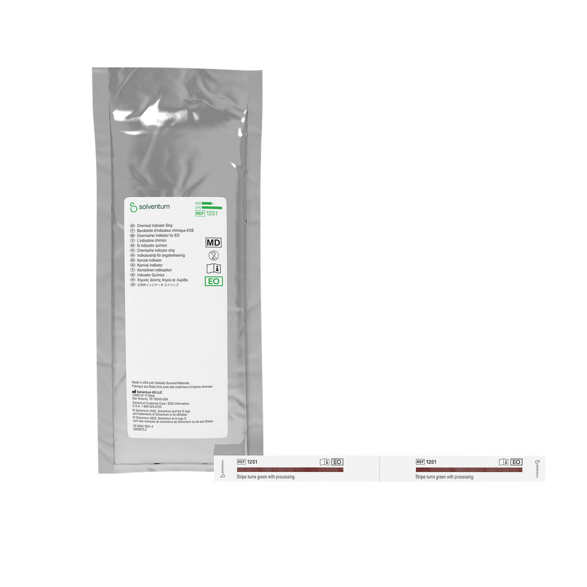 Solventum™ EO Chemical indicator strip, 1251, 240/CAR