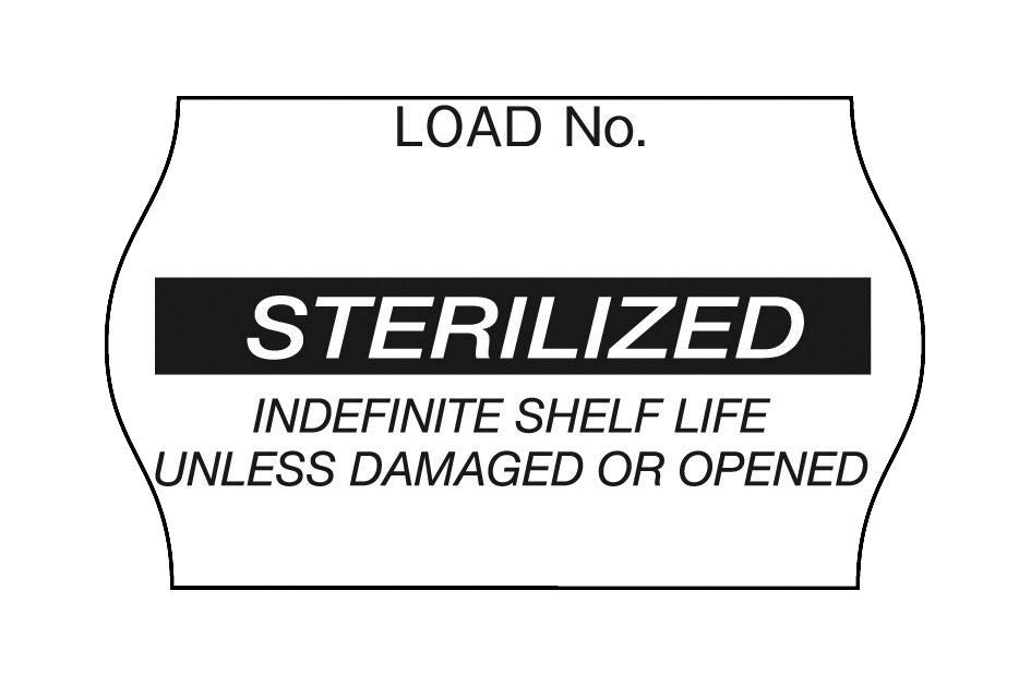 Solventum™ Sterilization record label, 1269BL, Black, "Sterilized", 12/CS