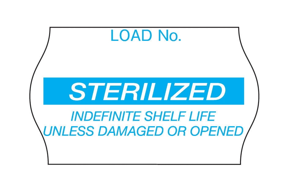 Solventum™ Sterilization record label, 1269B, Blue, "Sterilized", 12/CS