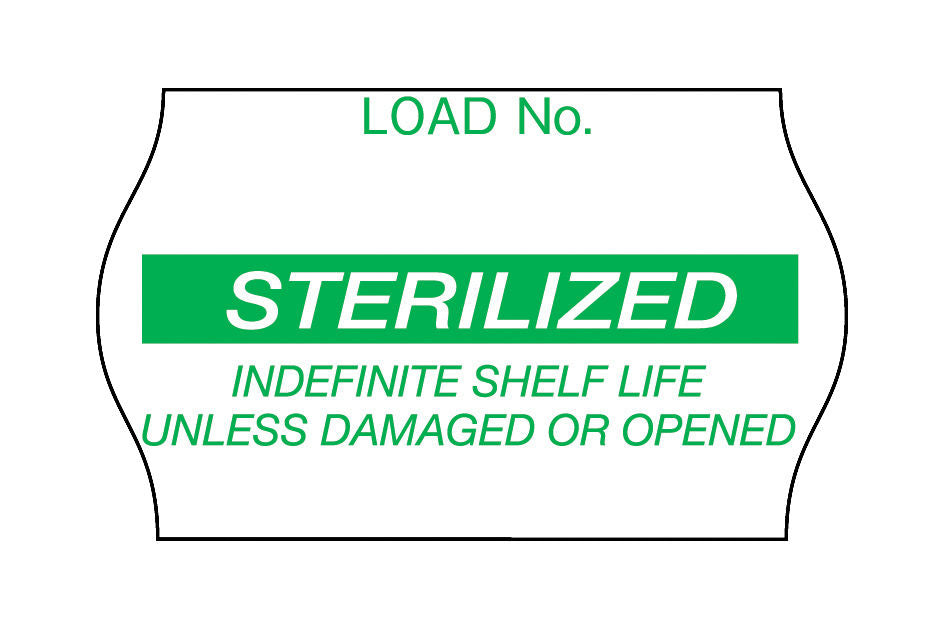 Solventum™ Sterilization record label, 1269G, Green, "Sterilized", 12/CS
