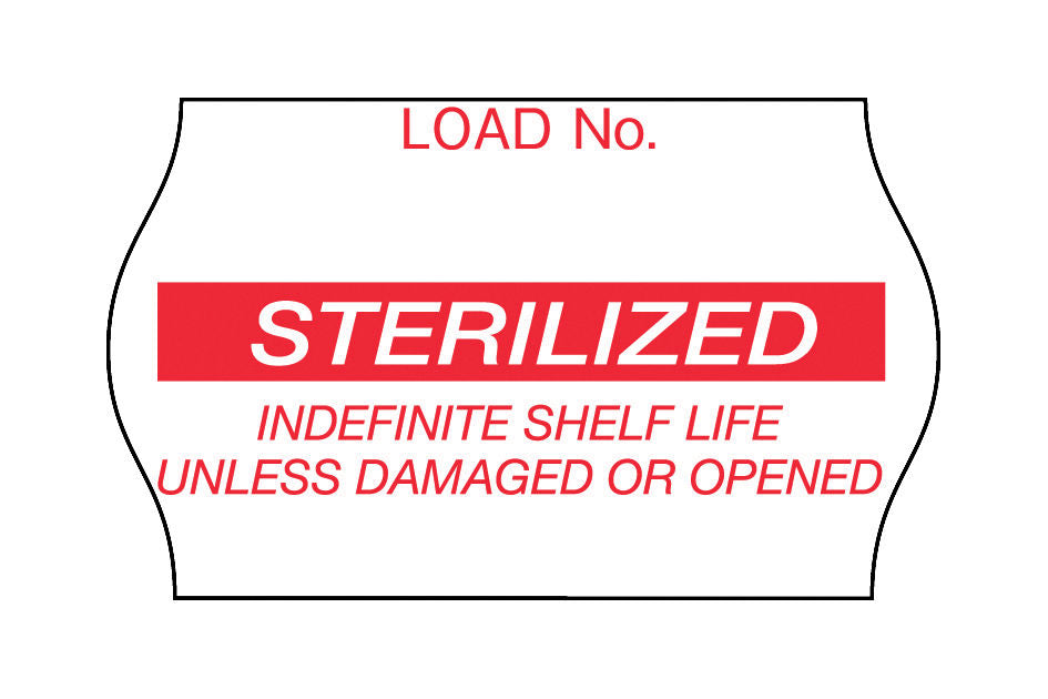 Solventum™ Sterilization record label, 1269R, Red, "Sterilized", 12/CS