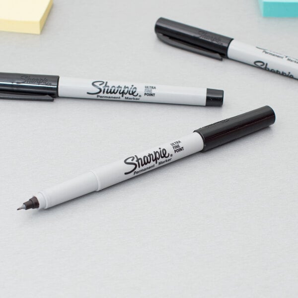 Sharpie 37001 Permanent Markers, Ultra Fine Point, Black, 12 Count