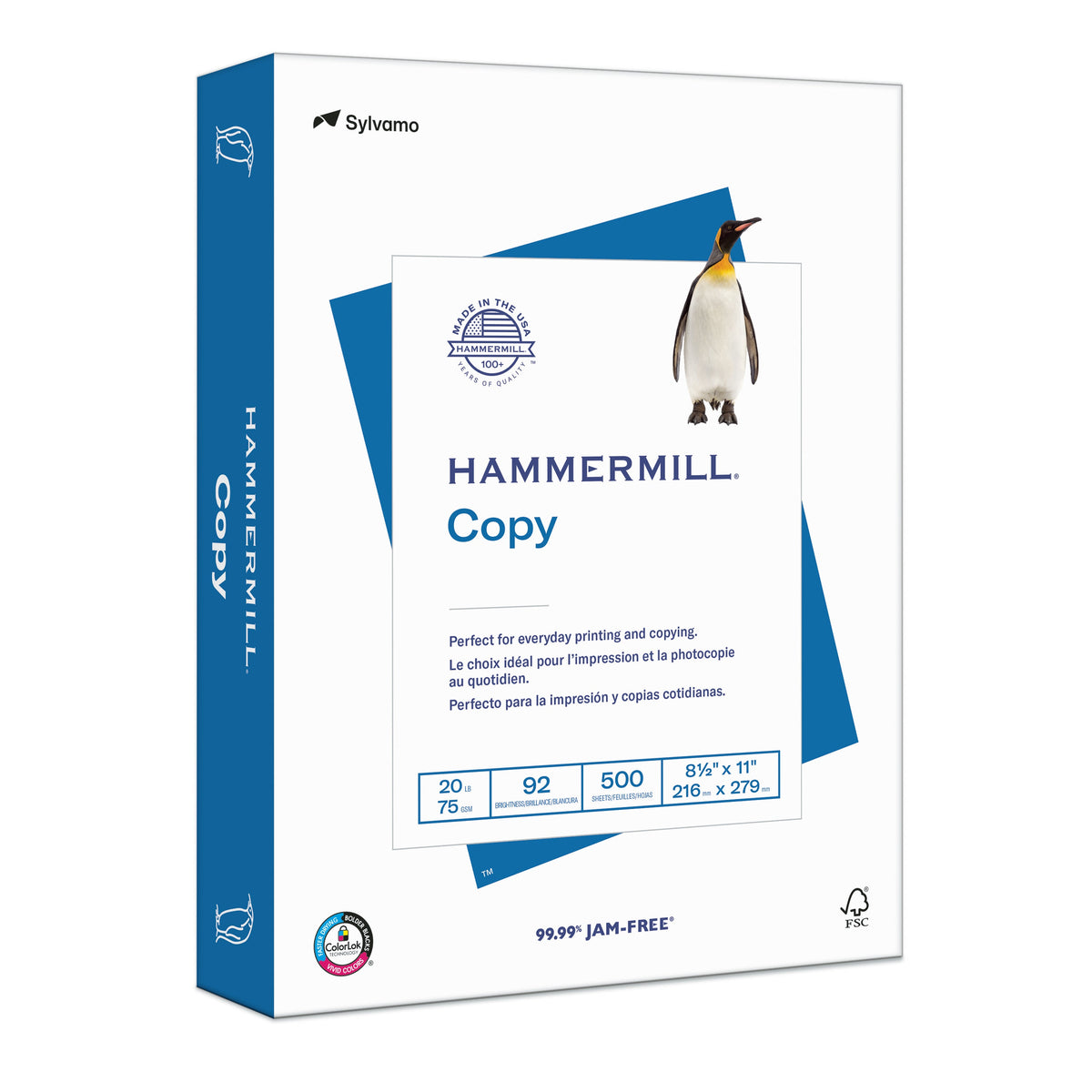 Hammermill 113640 Copy Paper, 20 lb, 92 Bright, 8.5 x 11 in, 8 Reams (4,000 Sheets)