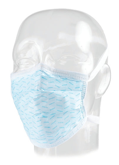Aspen Surgical 15251 Mask, Surgical, FluidGard® 120, Horizontal Tie, Blue with Pattern