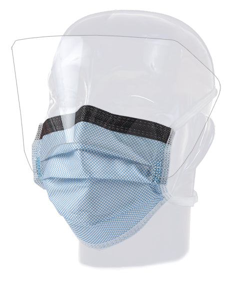 Aspen Surgical 15330 Mask, Surgical, FluidGard® 160 Anti-Fog, w/ Extended Shield, Blue Diamond