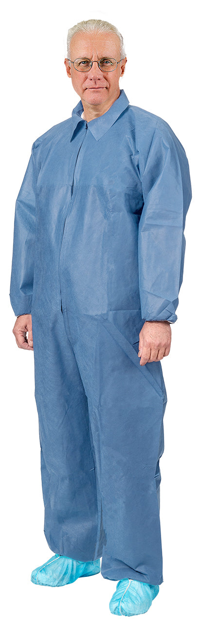 Aspen Surgical 1548XXL Coverall, SMS, Open Wrist & Ankle, Blue, 2XL, 25/cs