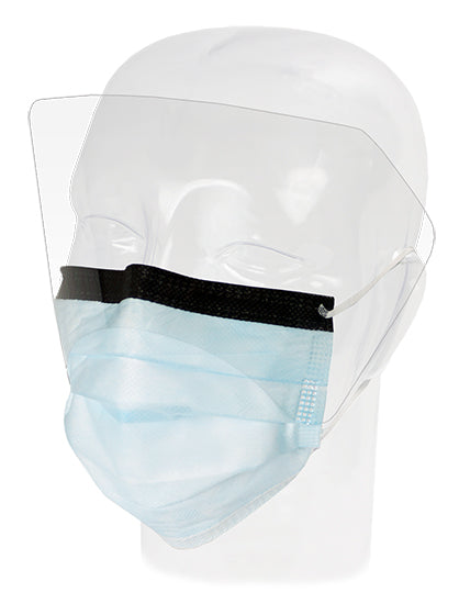 Aspen Surgical 15910 Procedure Mask, Procedure, FluidGard® 120, w/ Extended Shield, Blue, 100/cs