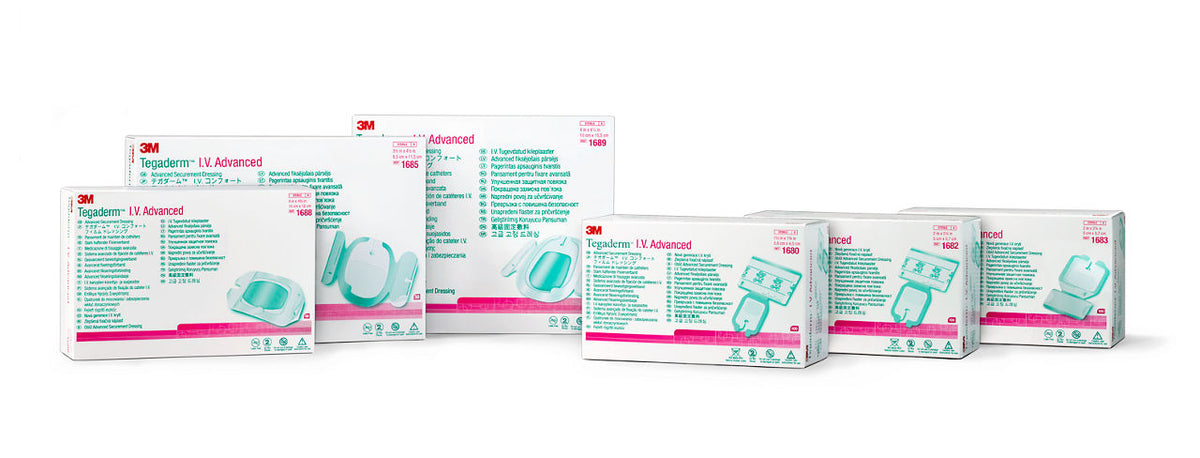 3M™ Tegaderm™ I.V. Advanced Securement Dressing, 1882, 2-3/4 in x 3-3/8 in (7 cm x 8.5 cm), 50/ct 4ct/Case
