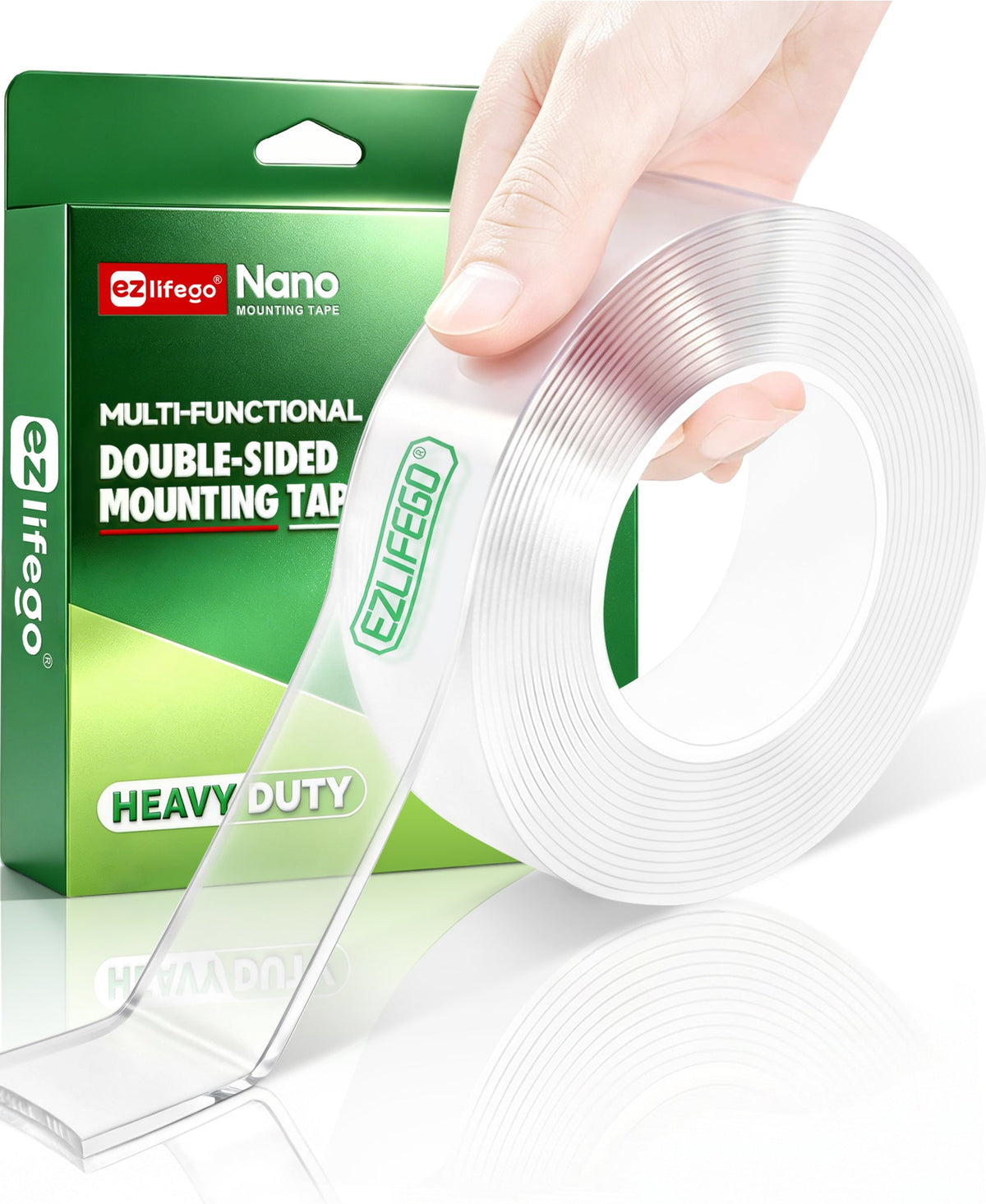 EZlifego BG002-US Nano Double Sided Mounting Tape, Clear, 9.85 ft