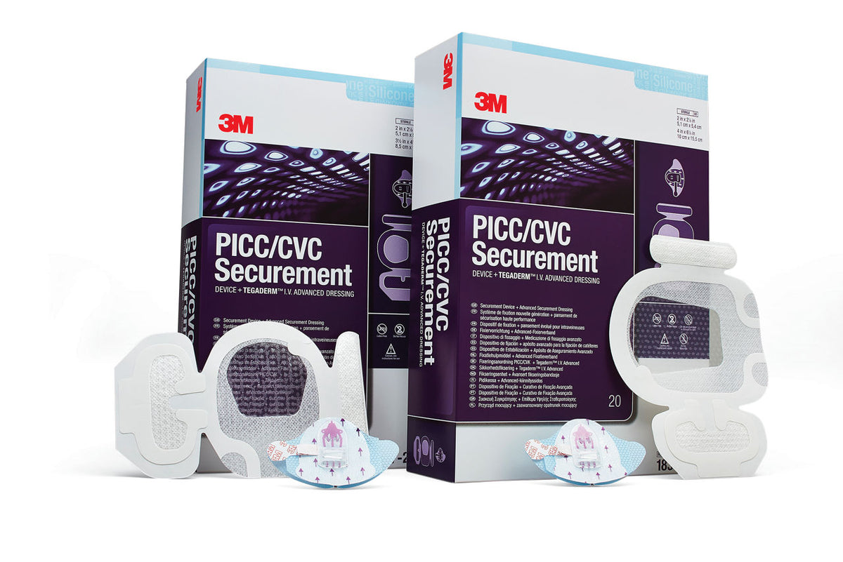 3M™ Tegaderm™ PICC/CVC Securement Device + I.V. Advanced Securement Dsg, 1837-2100, 8.5 cm x 11.5 cm, 20/Ctn, 4 Ctns/Cs