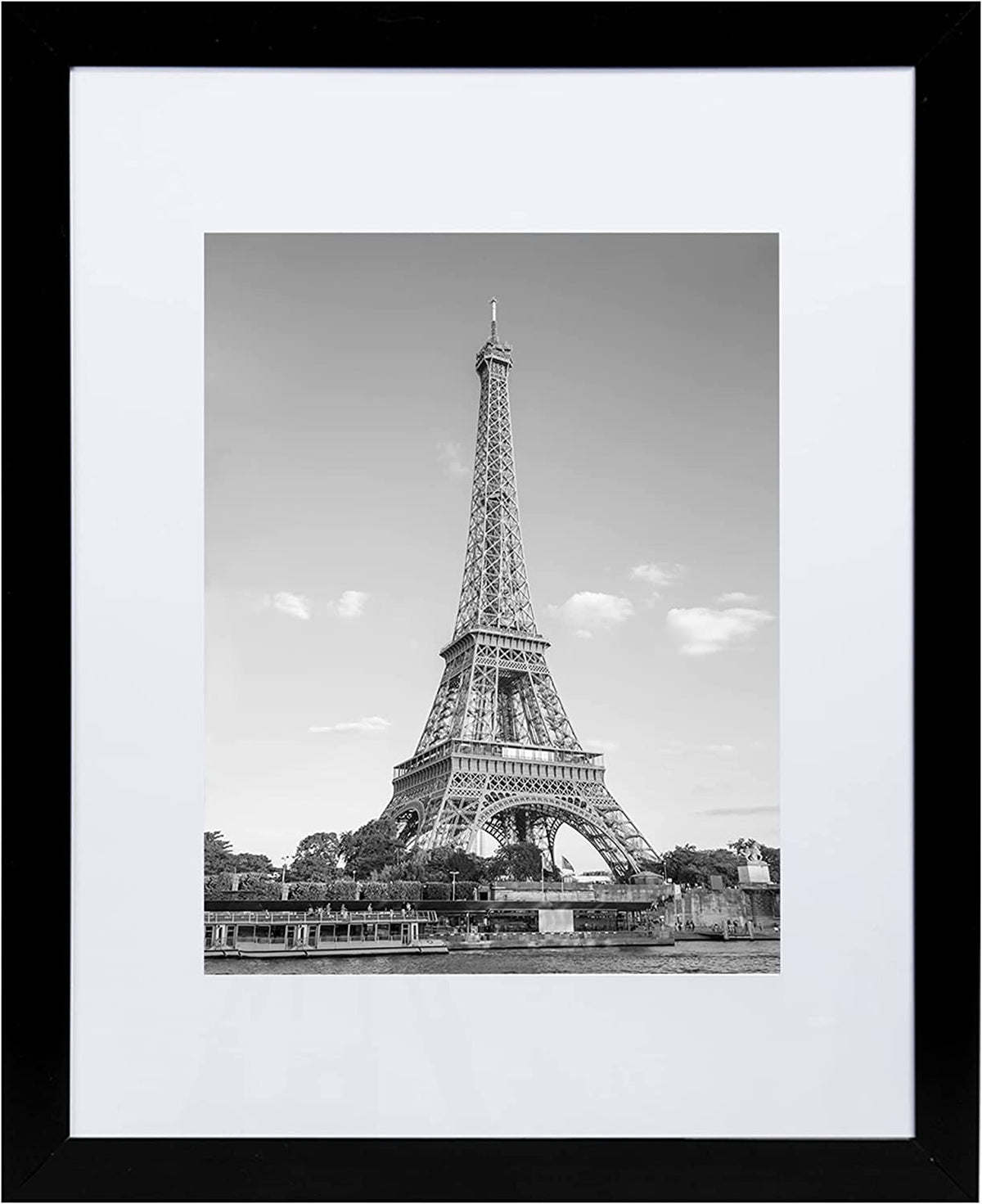 upsimples FUP0301045 11x14 Picture Frame with Mat, Black, 1 Pack