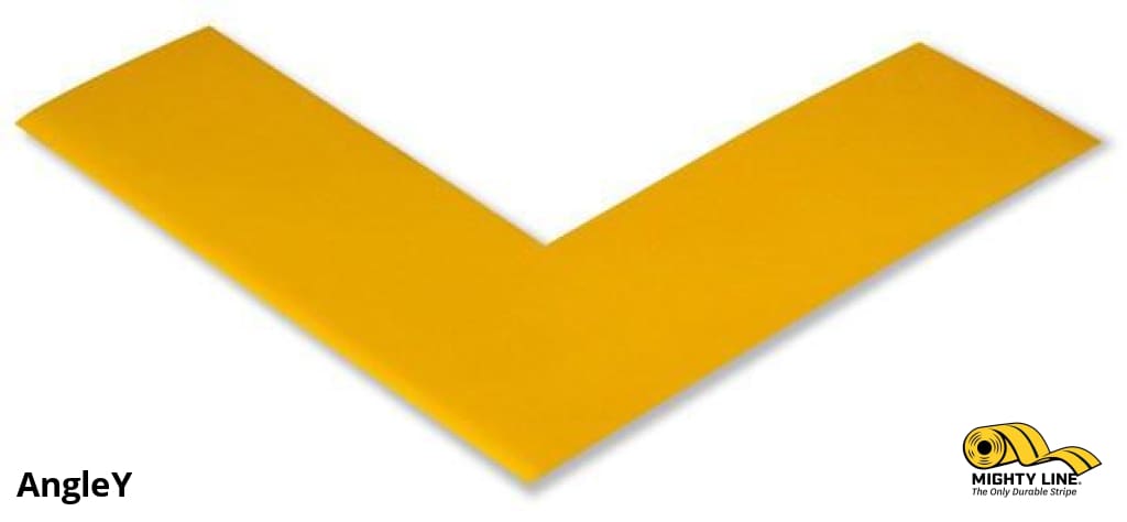 Mighty Line 2 in Solid Yellow Floor Tape Angle, Pack of 100