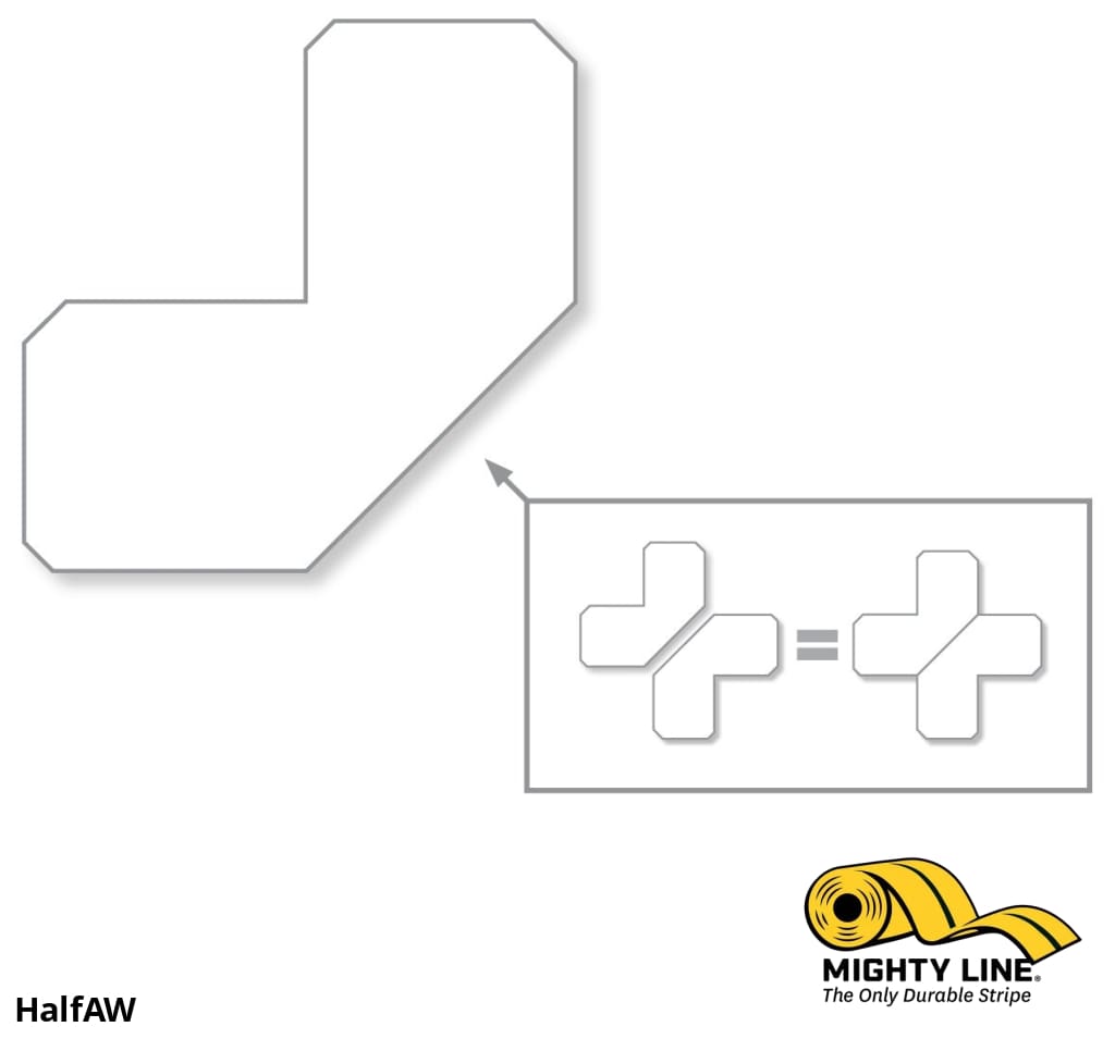 Mighty Line 2 in White Half Angle, Pack of 100