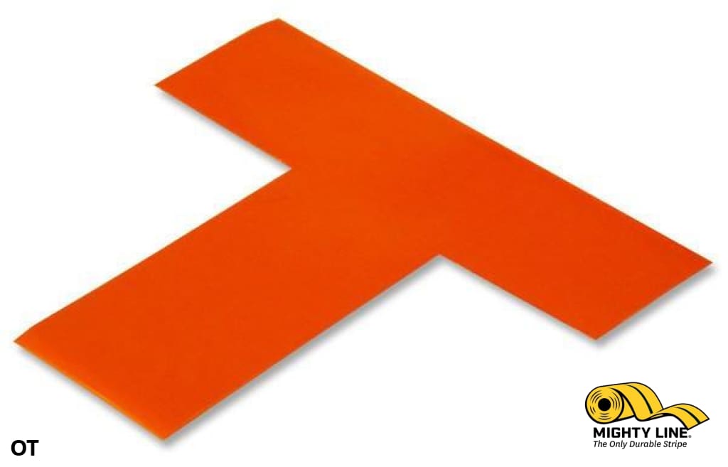 Mighty Line 2 in Wide Solid ORANGE T, Pack of 100, Floor Tape & Floor Marking