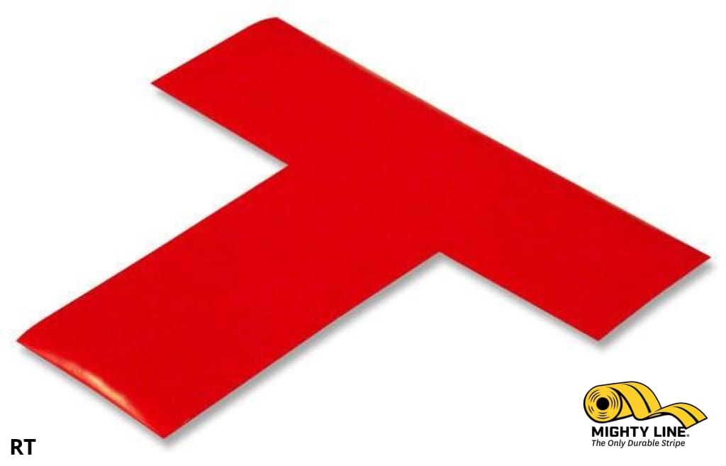 Mighty Line 2 in Wide Solid RED T, Pack of 100, Floor Tape & Floor Marking