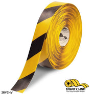 Mighty Line 2 in Yellow Floor Tape with Black Chevrons, 100 ft Roll