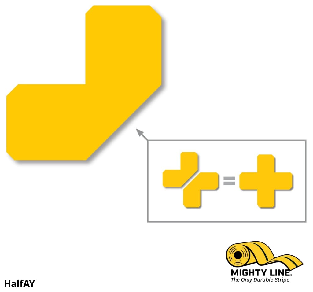 Mighty Line 2 in Yellow Half Angle, Pack of 100