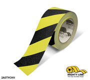 Mighty Line 2 in Yellow With Black Chevrons Anti-Slip Floor Tape, 60 ft Roll