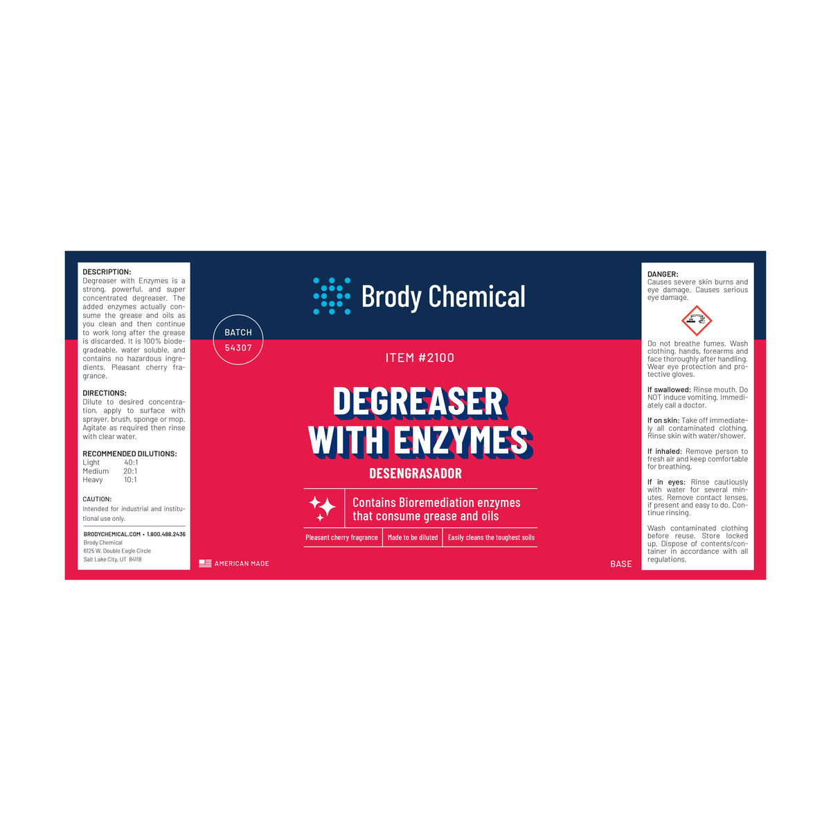 Brody Chemical 2100 Degreaser with Enzymes