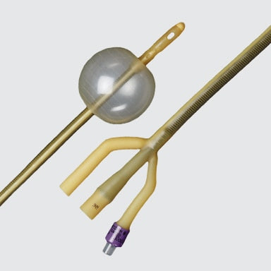 Bard Medical 2551H24 Bard Coated Latex Foley Catheters: Hematuria Foley Catheter, 3-Way Round Tip, 24FR, 30cc Balloon, Hydrophilic Polymer Coated, Latex, 5/cs