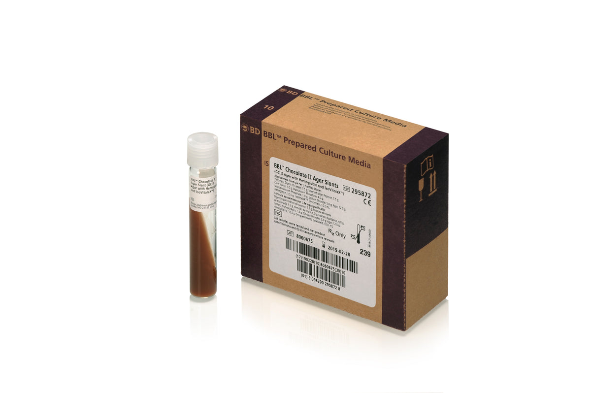 BD 295872 Bbl™ Prepared Media: BBL™ Chocolate Agar Slants Tube, 10/pk