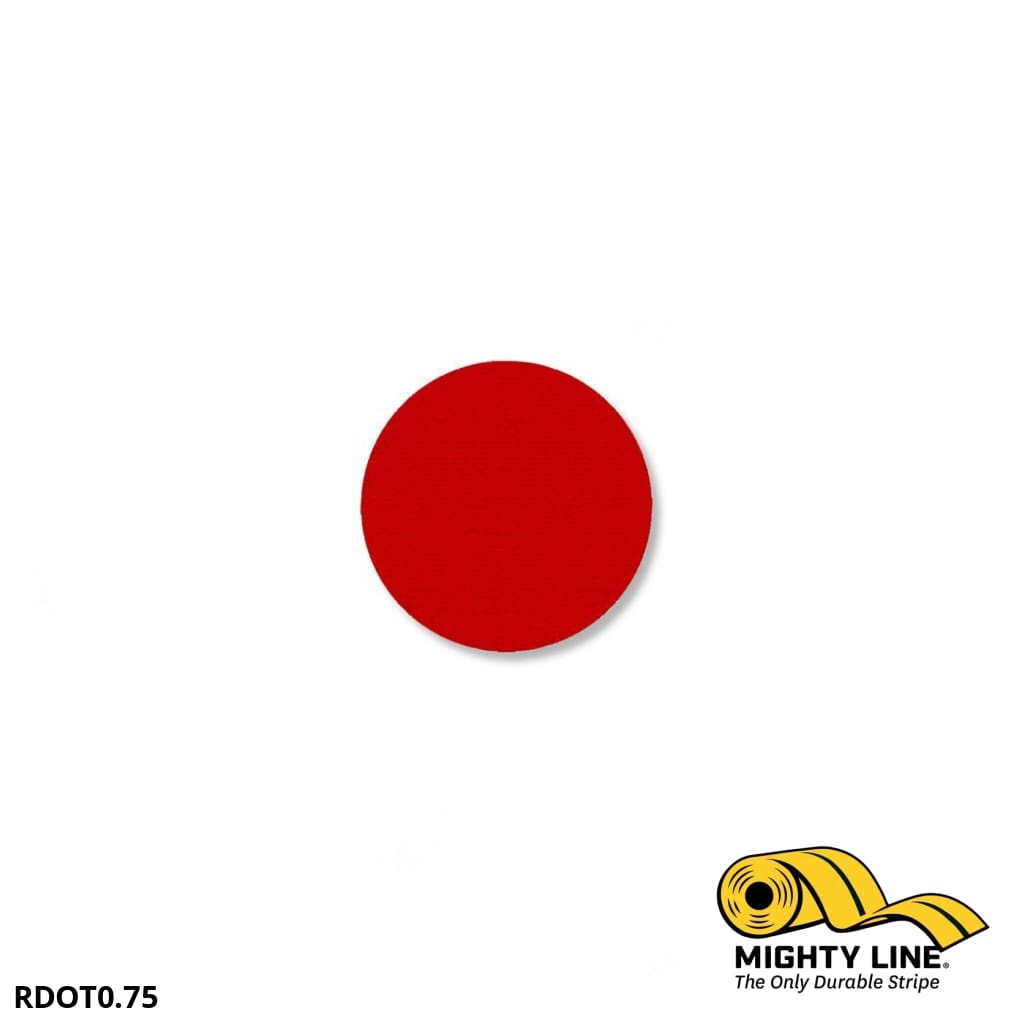 Mighty Line 3/4 in RED Solid DOT, Pack of 200, Floor Marking