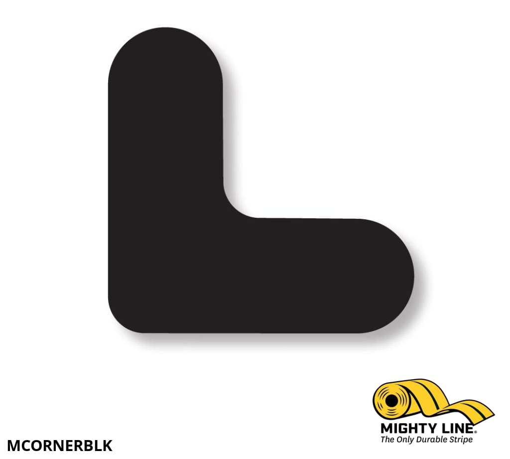 Mighty Line 3/4 in Wide Solid Black Mini Corner, Pack of 108