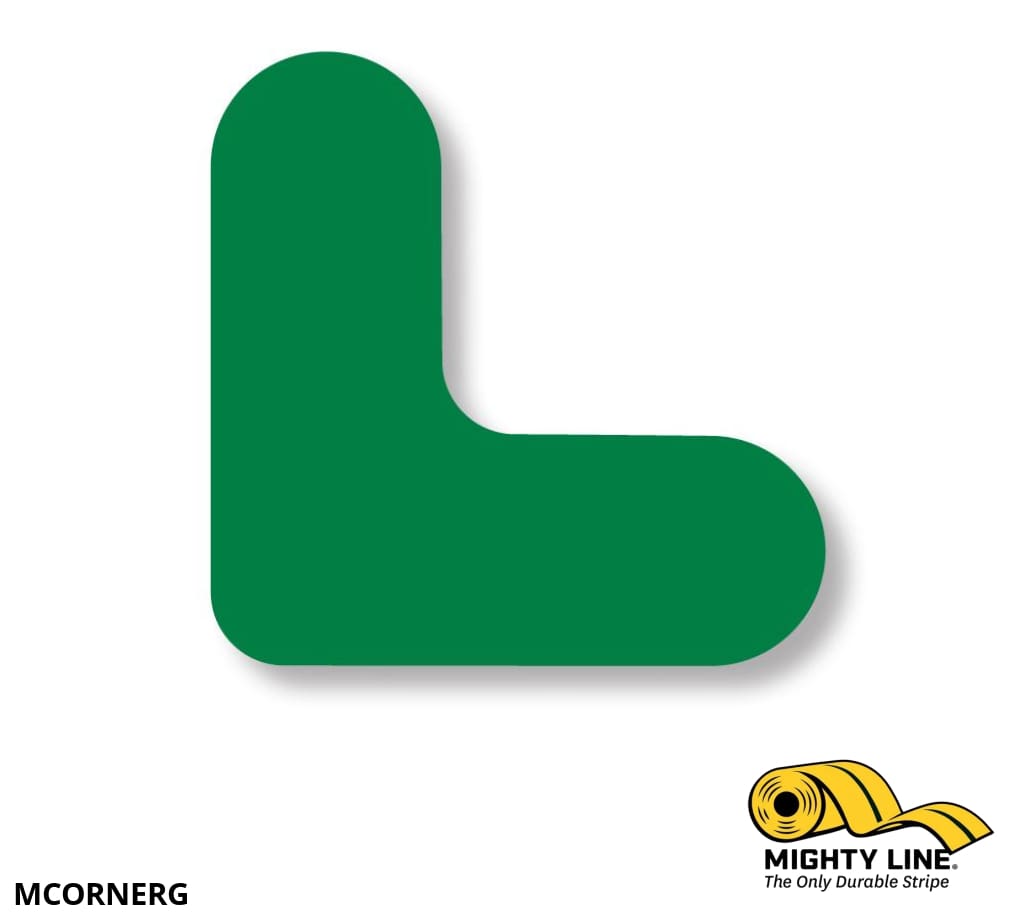 Mighty Line 3/4 in Wide Solid Green Mini Corner, Pack of 108