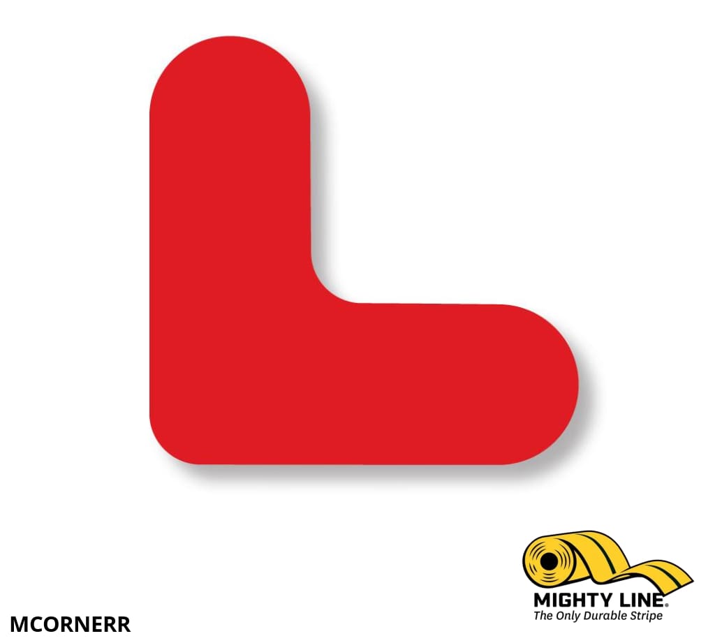 Mighty Line 3/4 in Wide Solid Red Mini Corner, Pack of 108
