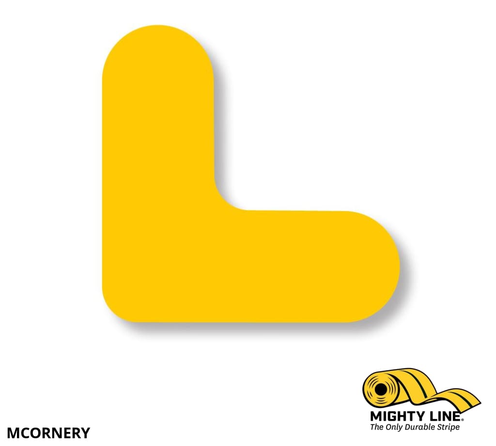 Mighty Line 3/4 in Wide Solid Yellow Mini Corner, Pack of 108