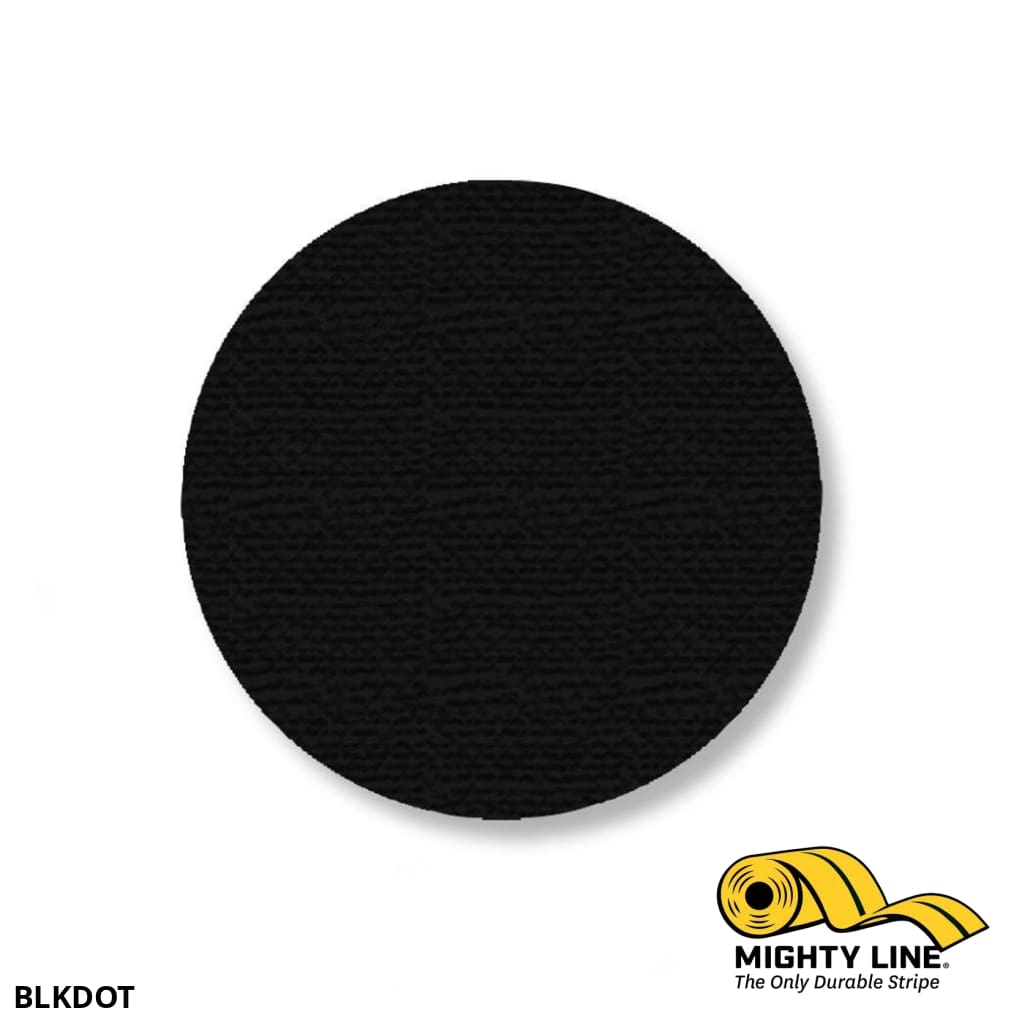 Mighty Line 3.5 in Black Solid Floor Tape Dot, Pack of 100