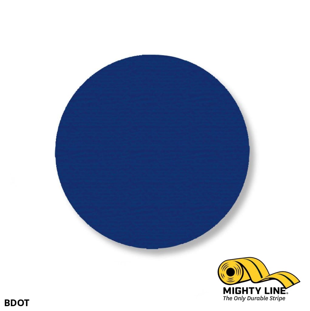 Mighty Line 3.5 in BLUE Solid DOT, Stand. Size, Pack of 100, Floor Marking