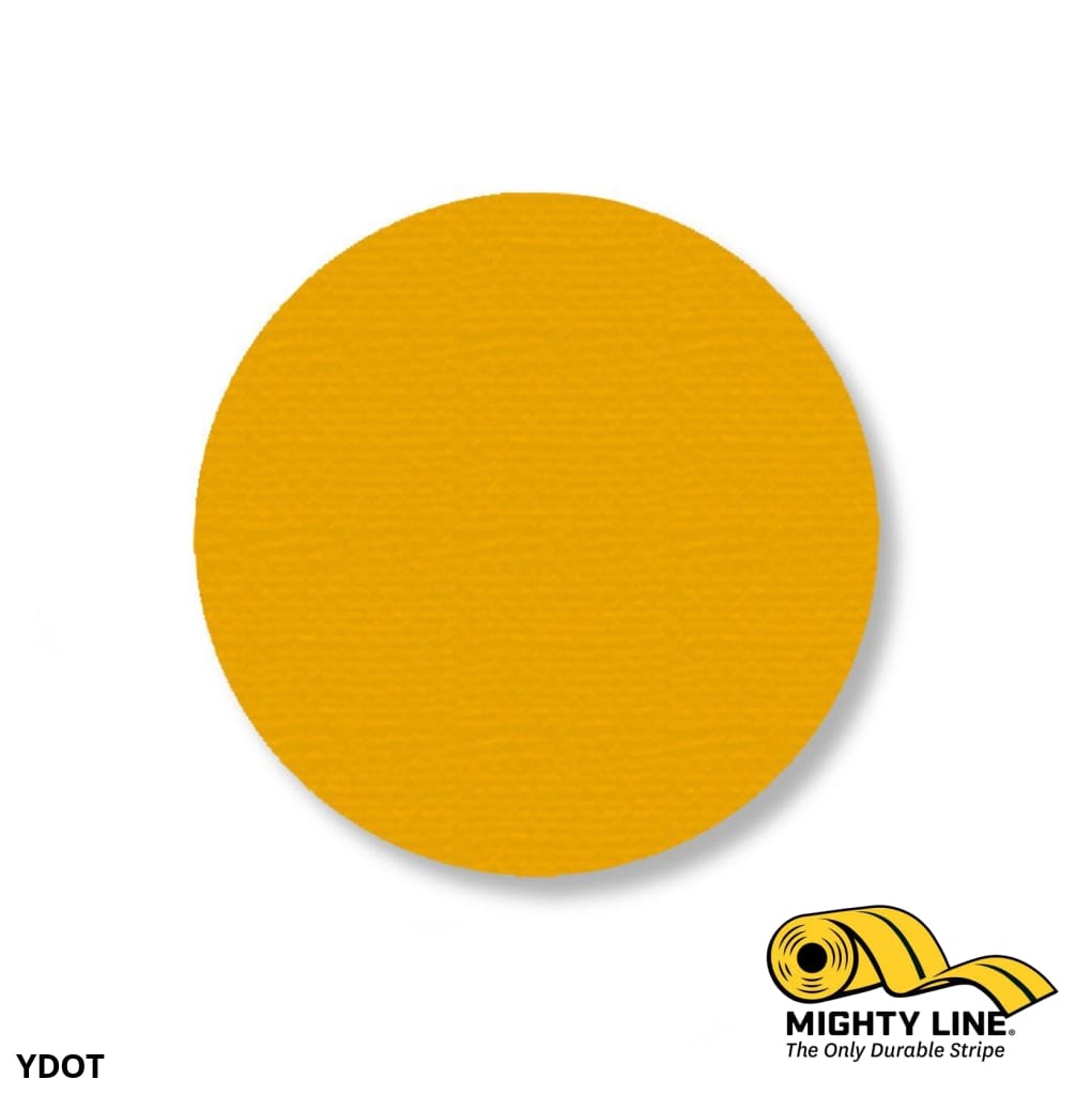 Mighty Line 3.5 in Yellow Solid Floor Tape Dot, Pack of 100