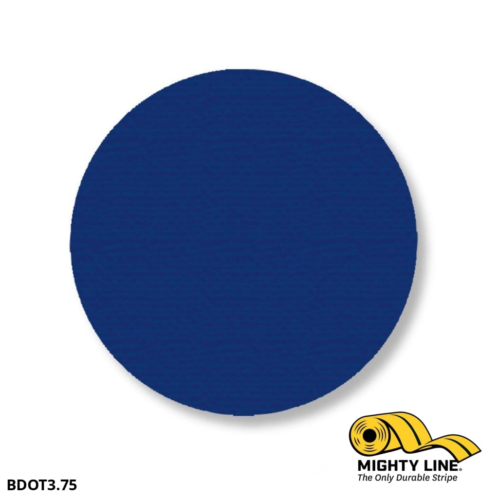 Mighty Line 3.75 in BLUE Solid DOT, Pack of 100, Floor Marking