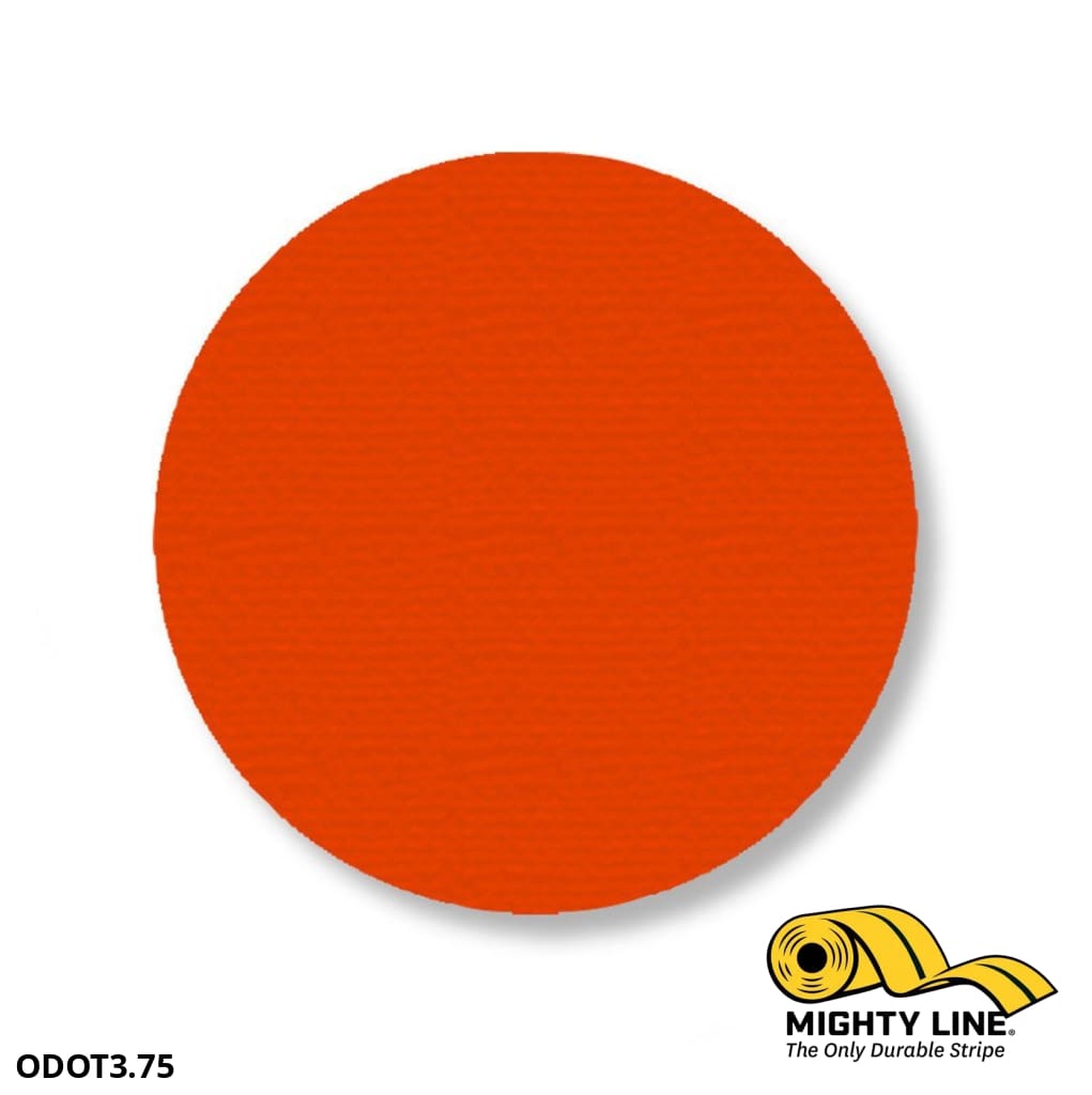 Mighty Line 3.75 in ORANGE Solid DOT, Pack of 100, Floor Marking