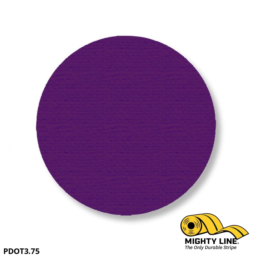 Mighty Line 3.75 in PURPLE Solid DOT, Pack of 100, Floor Marking