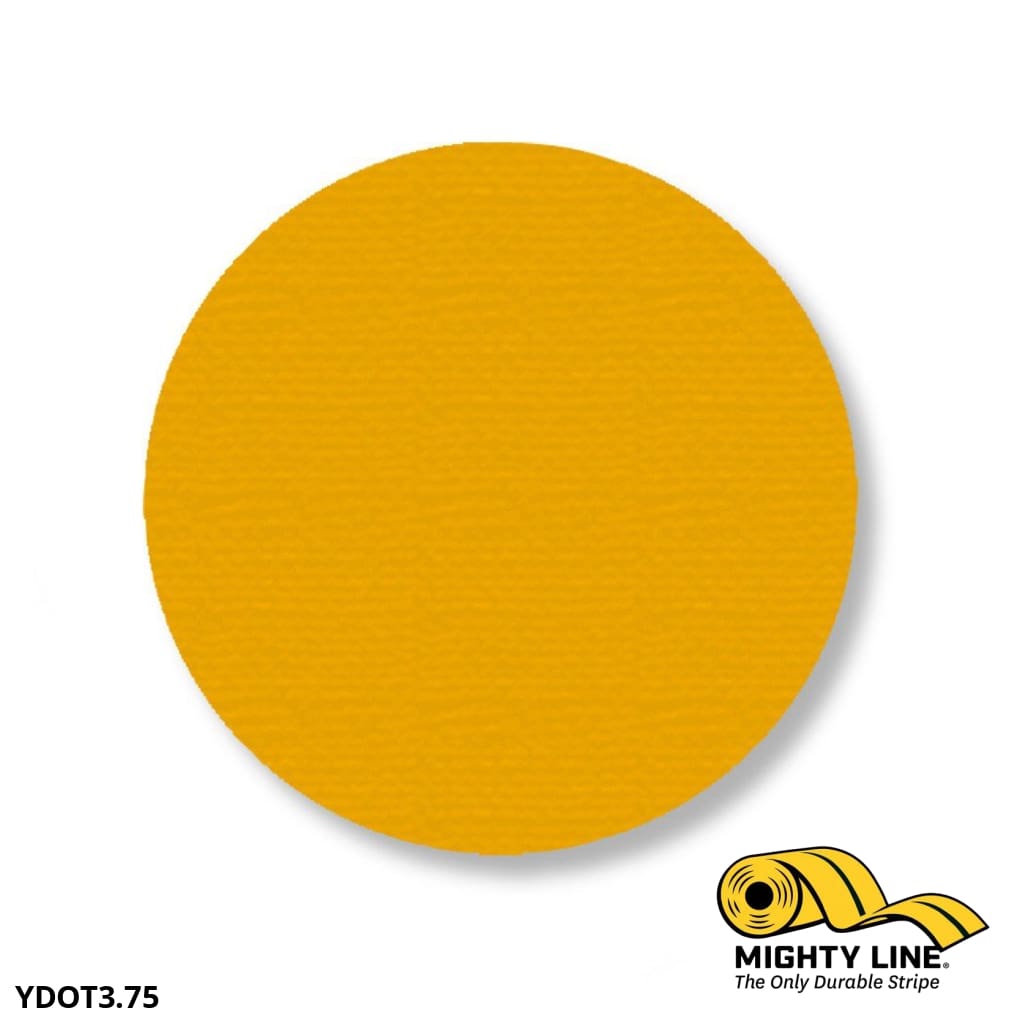 Mighty Line 3.75 in YELLOW Solid DOT, Pack of 100, Floor Marking